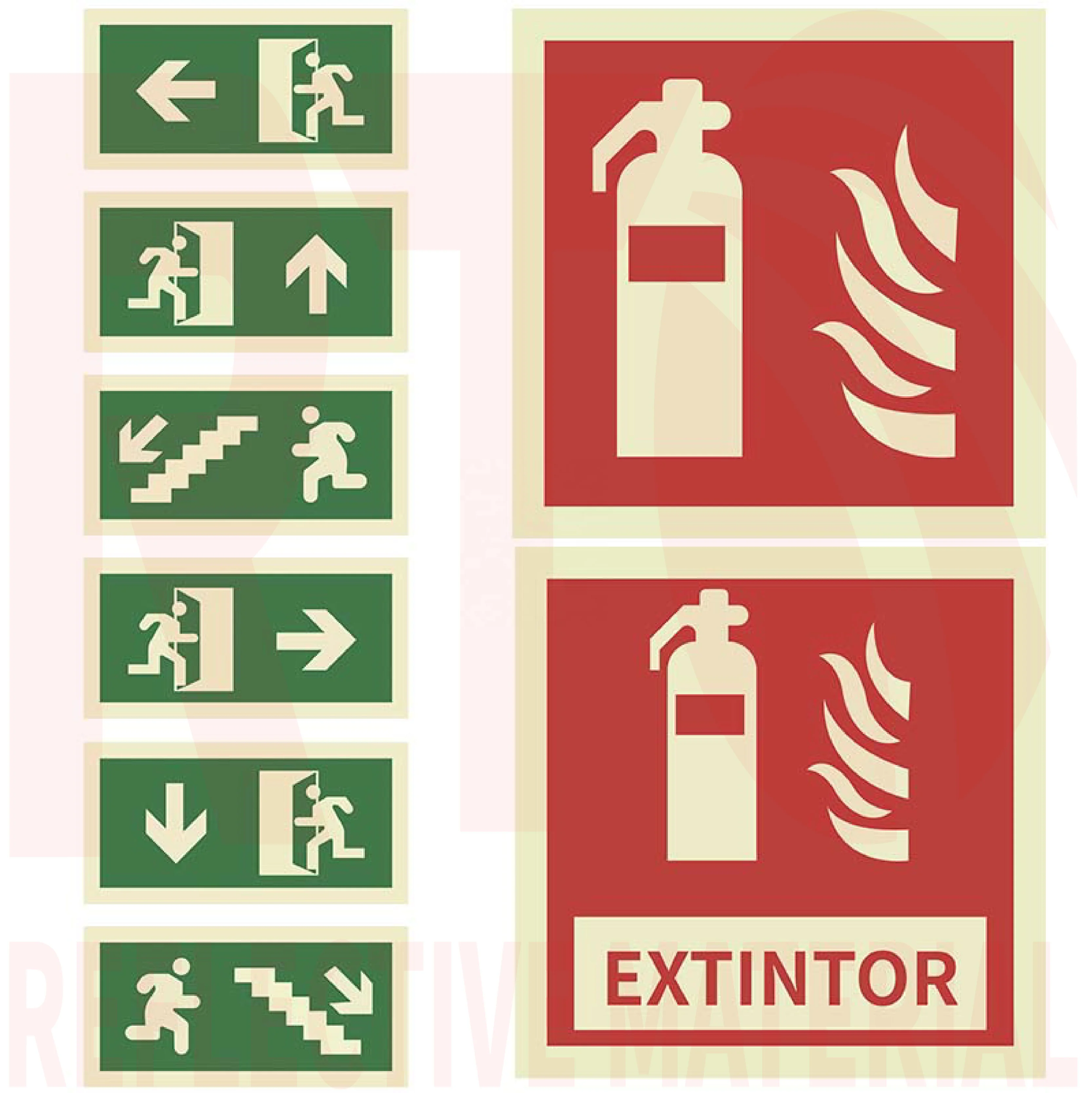 300mmx150mm Night Glow Photoluminescent Film Sticker Custom Radium Exit Sign Glow in the dark