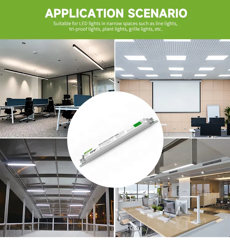 High quality Slimline design isolated bi-level dimming tunable CCT power supply for LED Troffer Lights