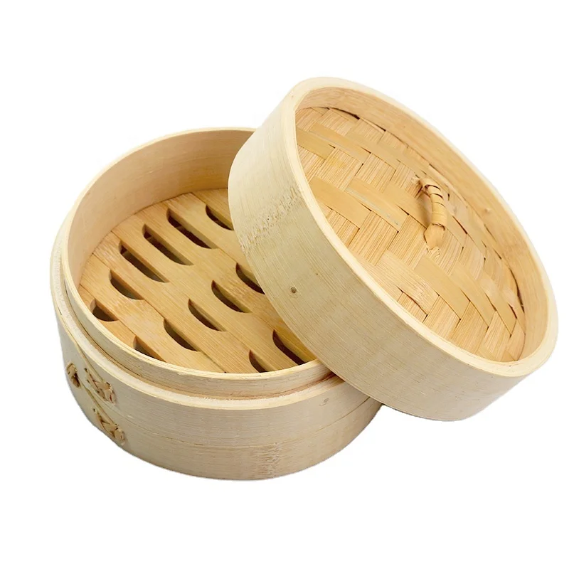 Бамбуковая Пароварка с крышкой dim sum 1 ярус