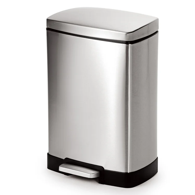 Modern 50L Stainless Steel Trash Can Side Pedal Dust Bin 50L Household Storage Bucket Recycling Garbage Bin