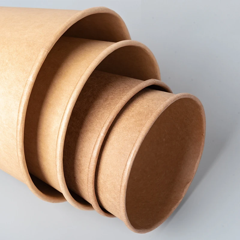 Hot sale eco-friendly oil-proof kraft paper soup bowl can be packed and taken away