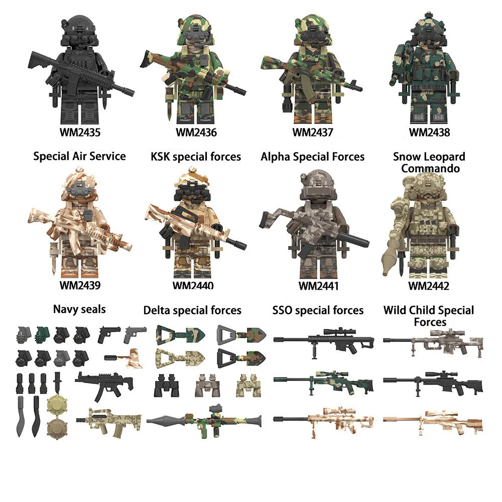 2024 Hot Sale Building Block Figures Mini Brick Characters DIY Construction Toys Compatible with Leading Brands Special Forces