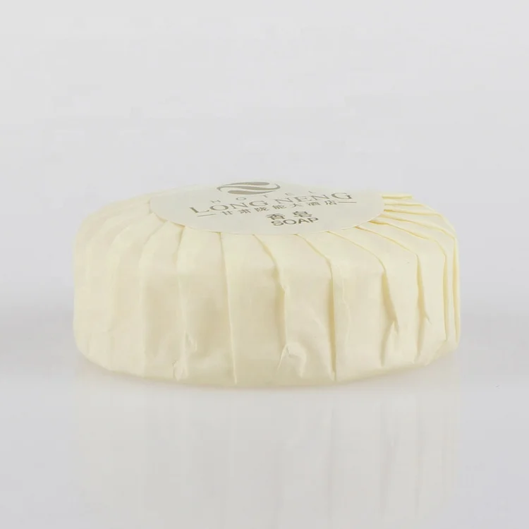 wholesale 30g round hotel soap in paper pleat wrap