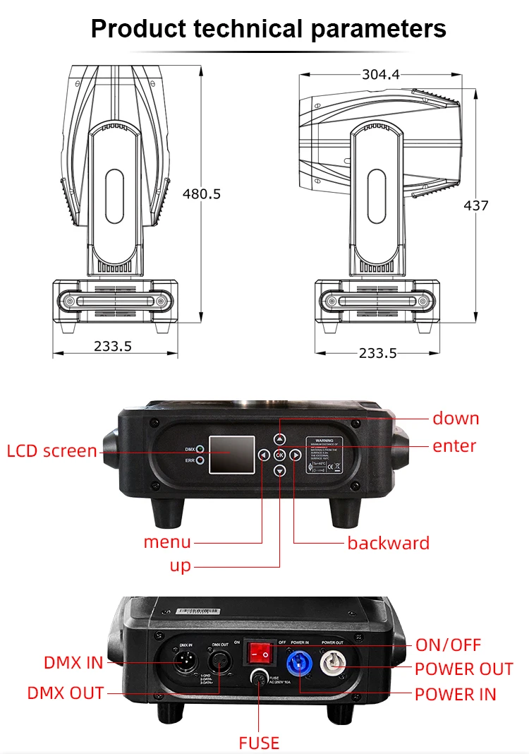 Big Dipper 250w 260w Sharpy Beam Light Professional Stage Lights With Led Strip For Events