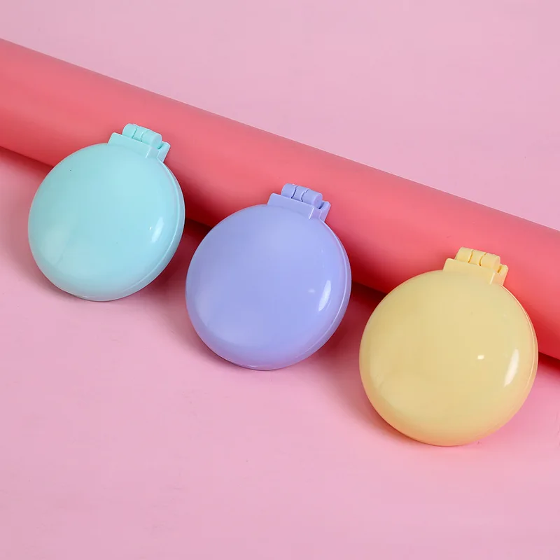 Portable Round Pocket Small Travel Massage Folding Comb Girl Hair Brush With Mirror Styling Tools Detangling hair combs