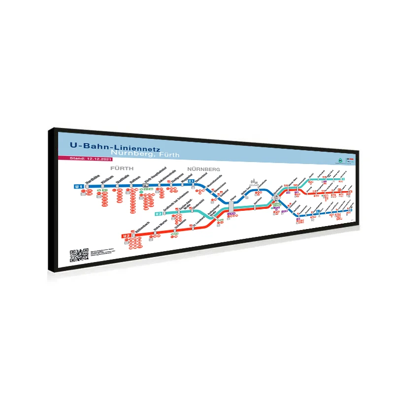 LCD TFT Monitor Based HD DVI Input Stretched LCD Metro Dynamic Map Display for Route