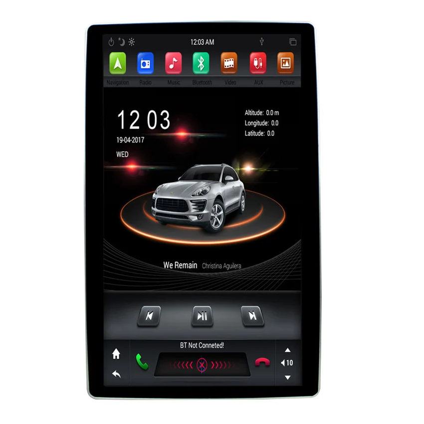 Автомобильная система gps-навигации KANOR, универсальная система gps-навигации с вертикальным экраном 12,8 дюйма в стиле tesla 2 din на android 360 с вращением на 9,0 градусов