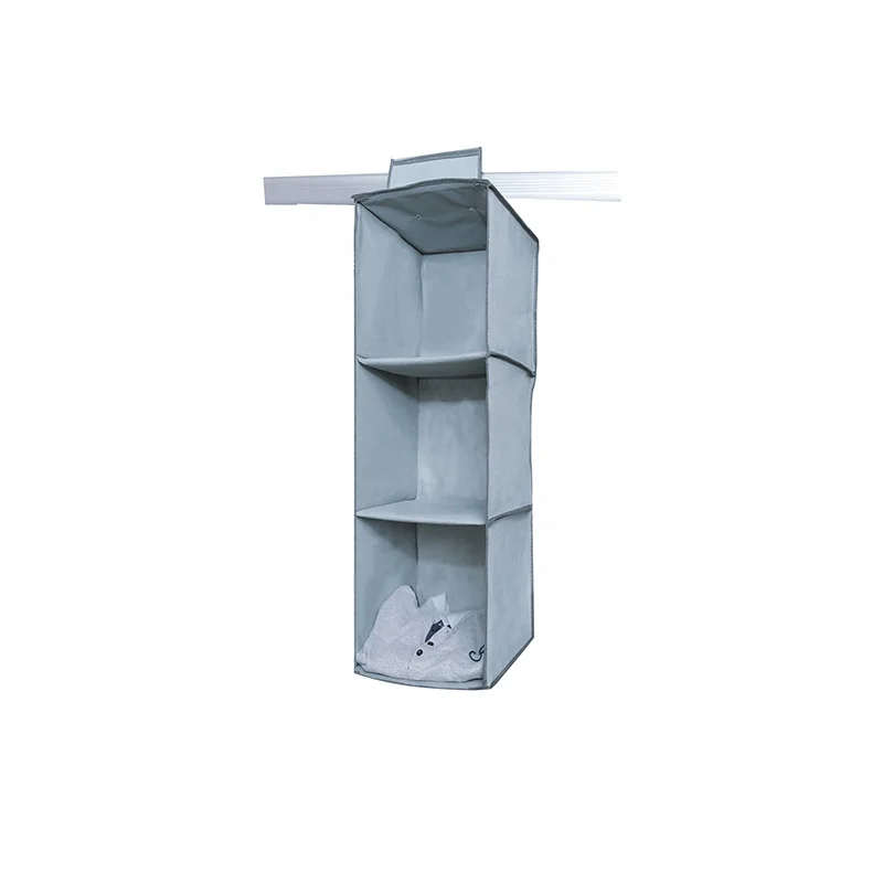 Non woven storage over door hot sell products wall hanging closet foldable 3 shelf organizer for bedroom