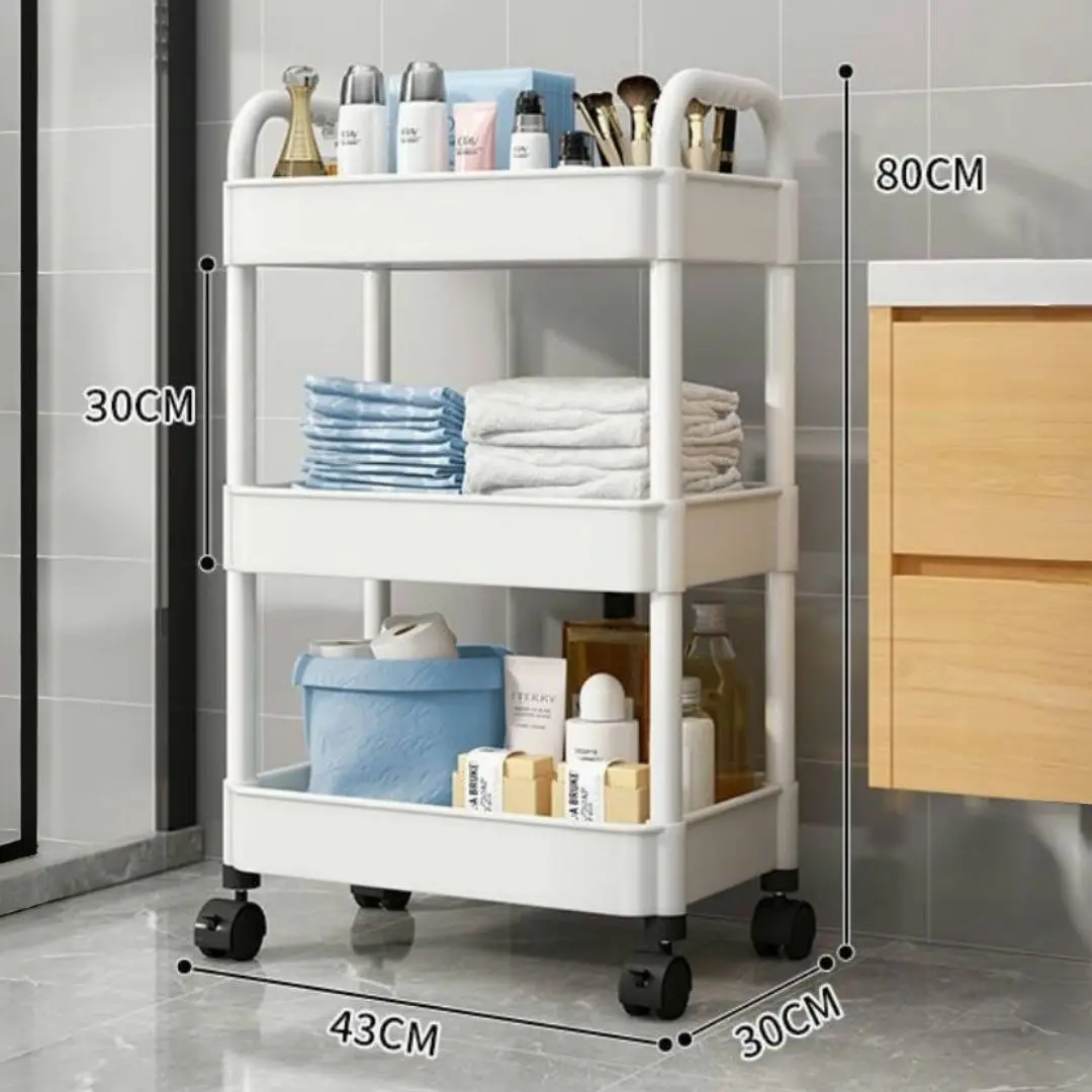 2 3 4 Tier utility Rolling Bathroom Kitchen Cart storage rack trolley Home storage organization cart with wheels handle