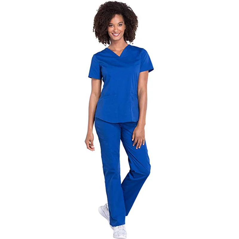 OEM Unisex Cotton Spandex Medical Scrubs Nurse Uniform Hospital Clothing