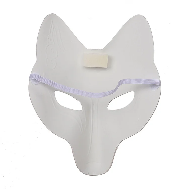 Halloween Fox Mask Diy Hand-painted Leather Anime Craft Fox Mask for Cosplay Masquerade Party Costume Mask Props