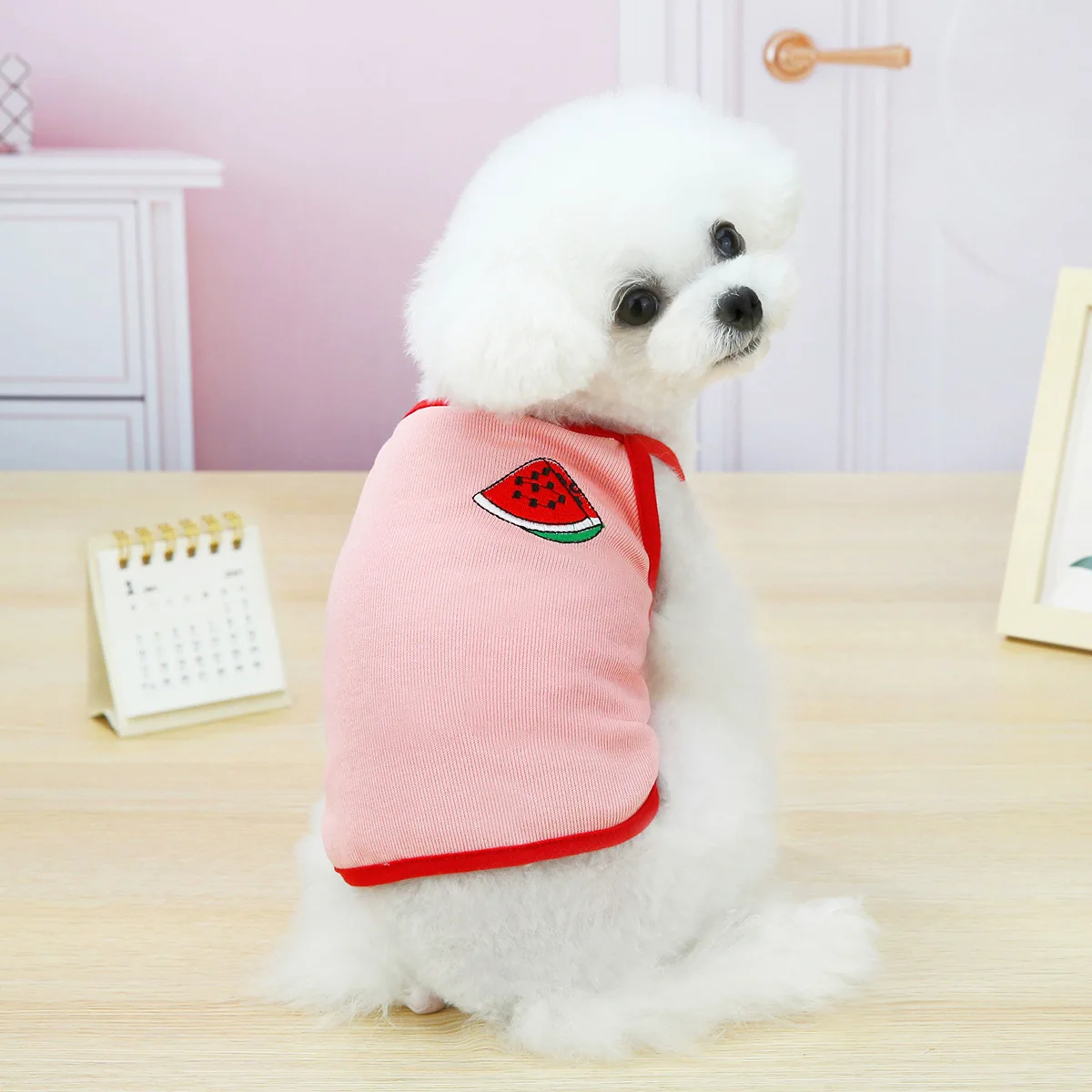 Dog Shirt Spring Summer Cotton Pet Printed Shirts Soft Breathable Puppy Sleeveless Vest Cute Dog Cotton Clothing Sweatshirt Vest