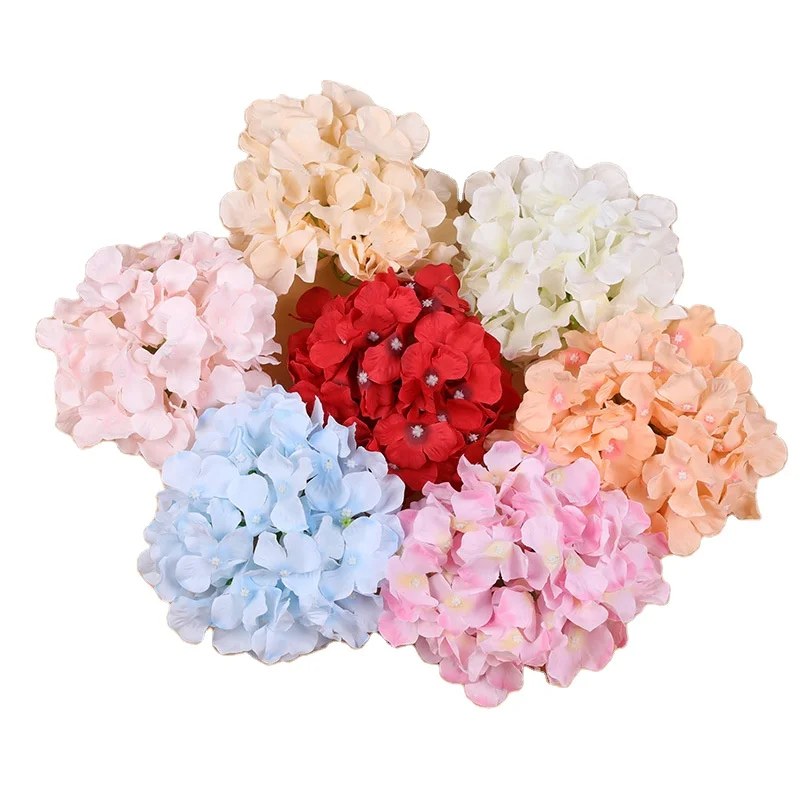 hot sale cheap hydrangeas flowers artificial wedding decorative, colorful artificial wholesale flowers