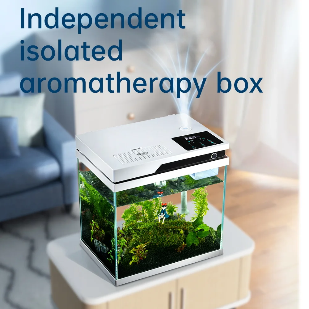 YEE Factory Price Automatic Feeding Humidification Fish Tank Wholesale Ultra White Glass Fish Tank Aquarium