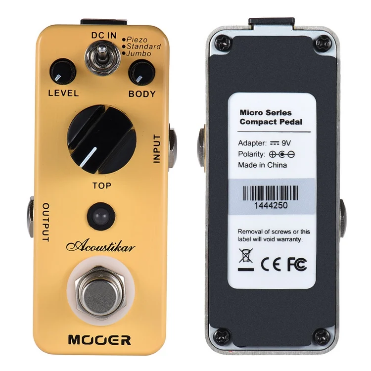 MOOER Acoustikar Acoustic Guitar Simulator Effect Pedal True Bypass with 3 Modes