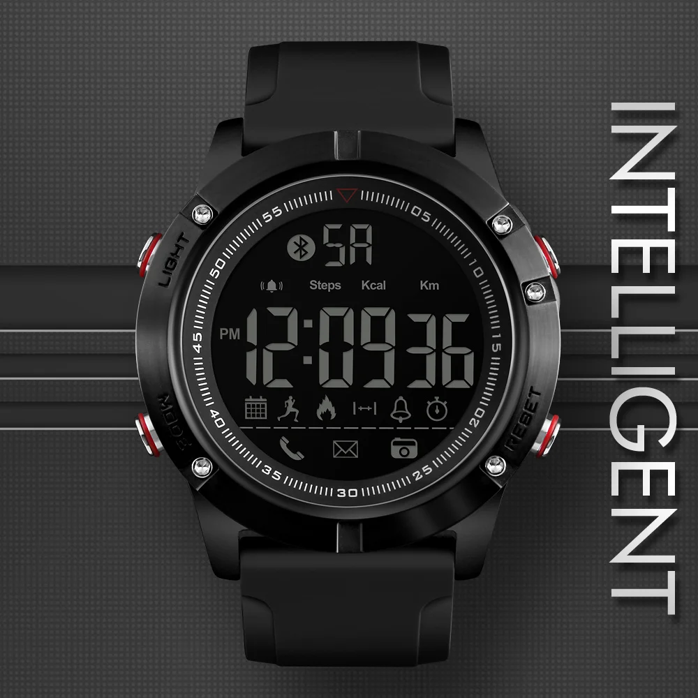 Skmei 1425 Smart Wristwatch 30m Waterproof Silicone Strap Pedometer Sports Watch for Men