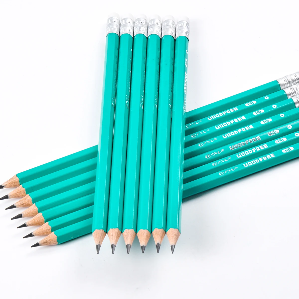 144 Pcs/Box Eco-friendly Pre-sharpened Graphite Writing HB Pencils With or Without Eraser School Writing Stationery Supplies