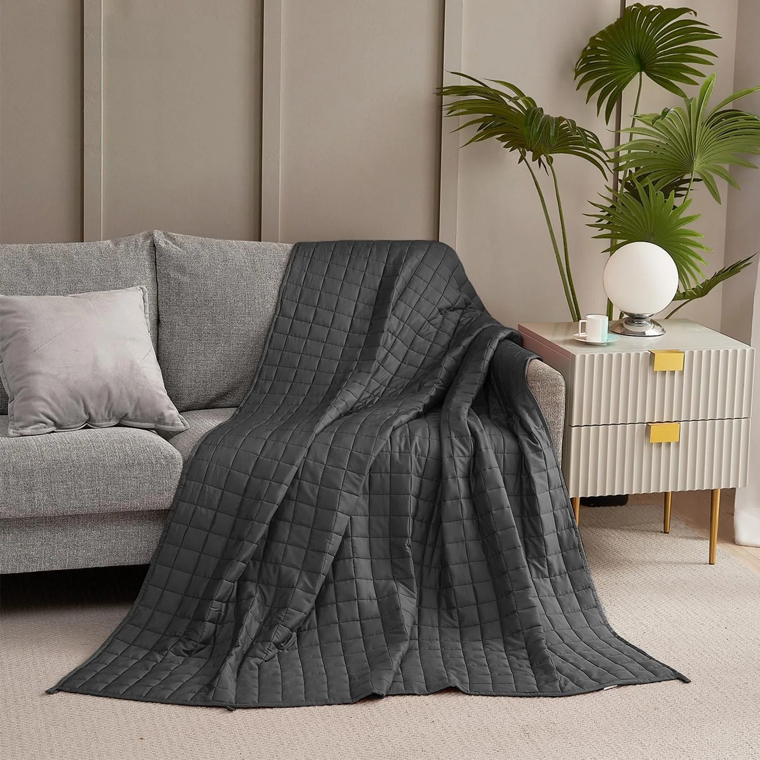 High Quality Custom King Size Cotton Blanket Soft Thick Comfort Cooling Breathable Therapeutic Weighted Blanket