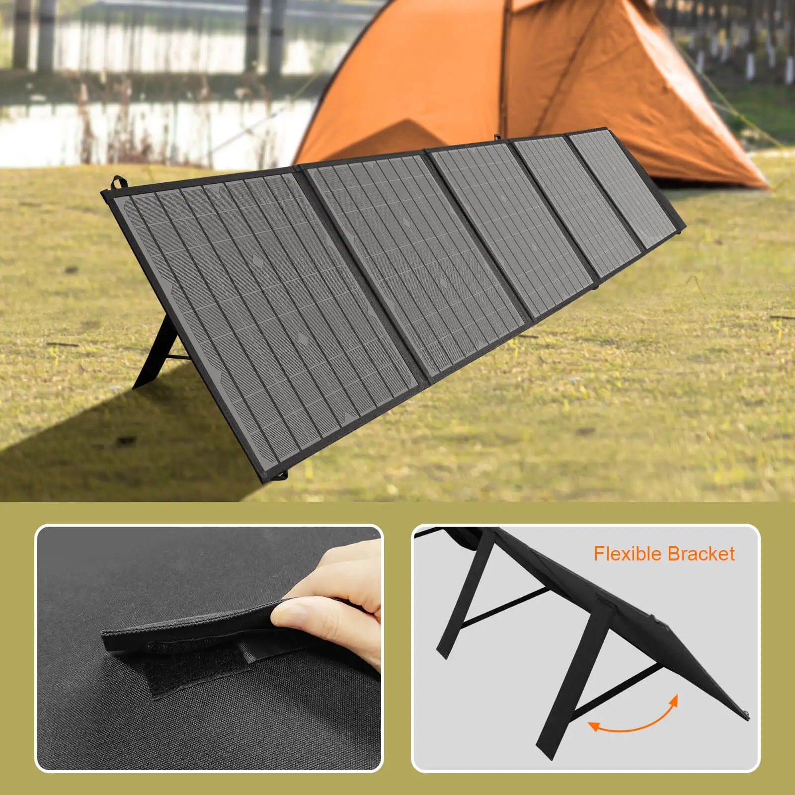 60w 80w 100w portable waterproof foldable monocrystalline silicon flexible pvc solar panel