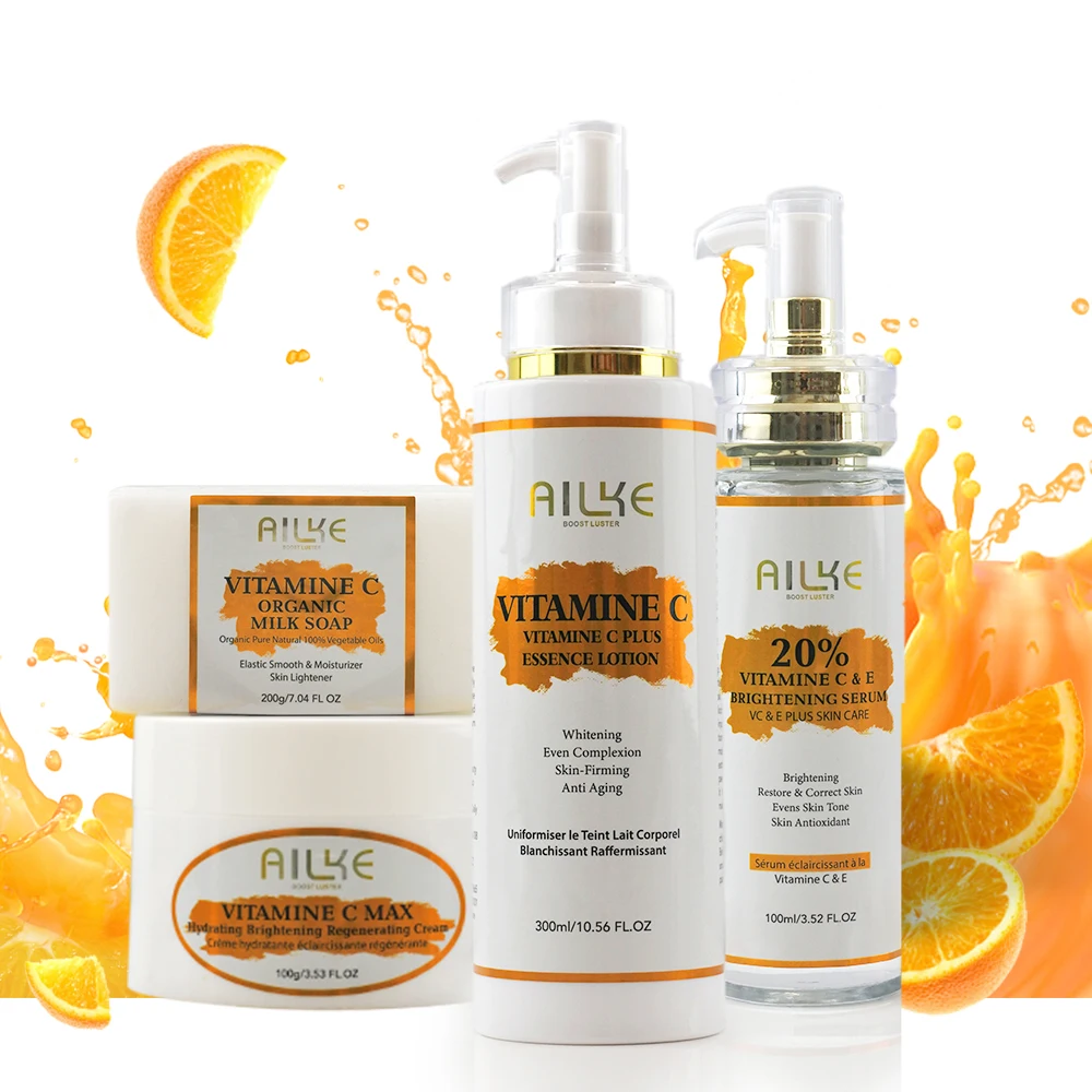 Private Label Vitamin C Soap Body Lotion Lightening & Regenerating Dark Knuckles Removal Cream Skin Care Set new
