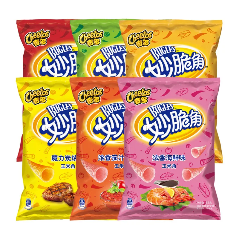 M-Wholesale exotic snacks Puffed snacks bugles multi-flavor 65g/exotic crunchy