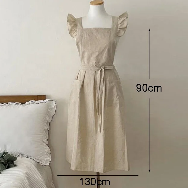 DUOLAI High Quality Cotton Linen Apron For Home And Cotton Linen Apron For Cooking Baking Flower Shop