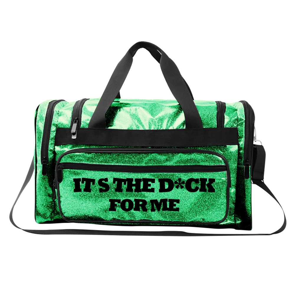 Wholesale spend a night bag overnight bling duffle handbag dry and wet Travel private label luxury glossy women spennanight bag