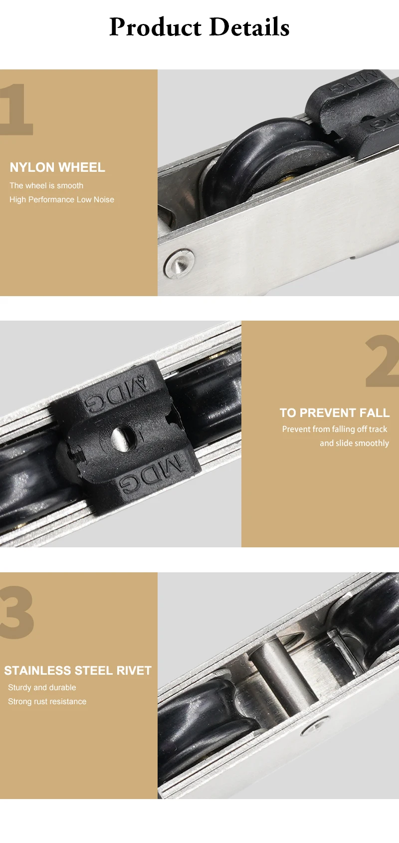 Hand Easily Fit Sliding Aluminum Window and Door Rollers Casement Window Rollers Stainless Steel Heavy Sliding Duty Door Roller