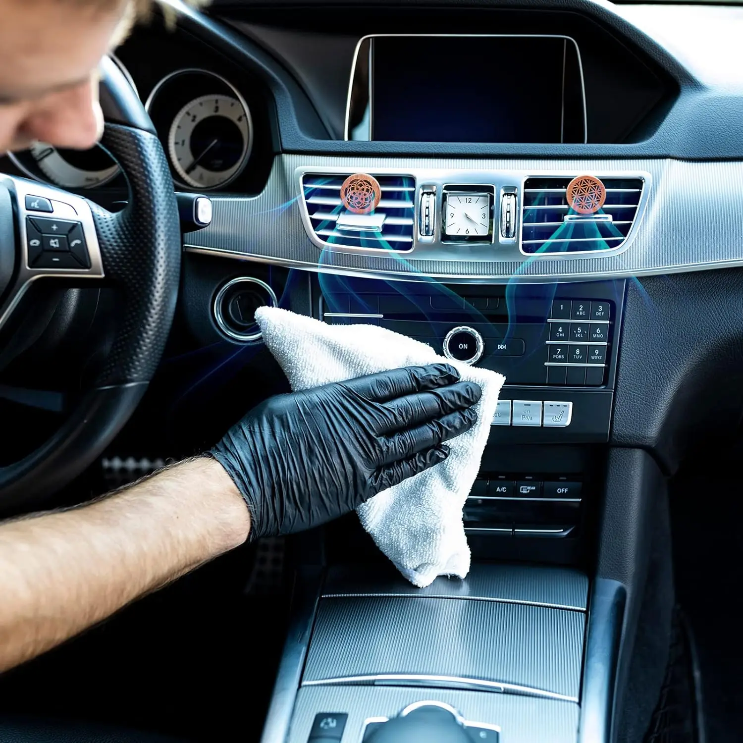 Essential Oil Car Diffuser Car Aromatherapy Wood Car Oil Diffusers Lava Stone Aroma Diffuser