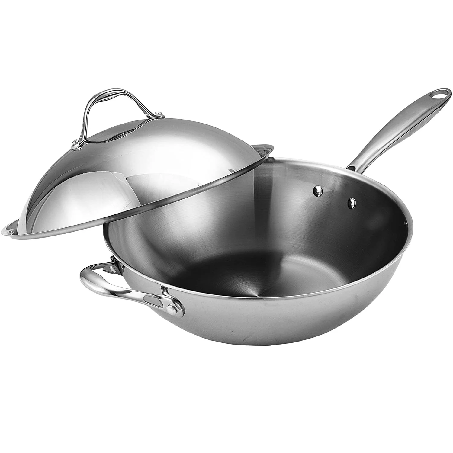 Кухонная посуда для ресторана, кухонная посуда шеф-повара из нержавеющей стали 304, антипригарная вок, оптовая продажа