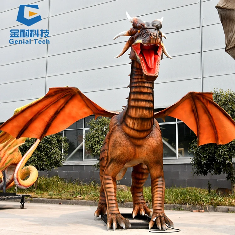 Giant Animatronic Animated Movie Orange Dragon Western Dragon