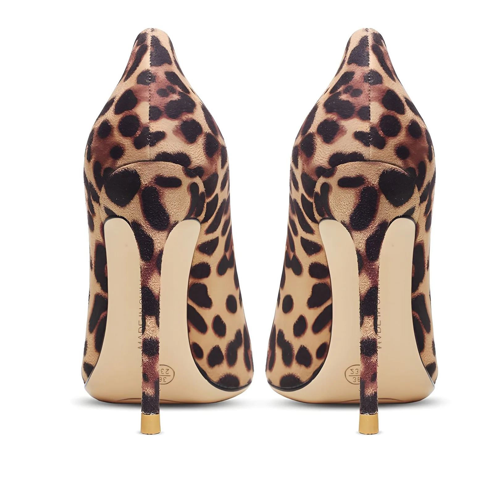 Drop Shipping 2024 New Arrival Pointy Toe Microfiber Leather Stiletto High Heel Leopard Party Club Show Shoes for Women