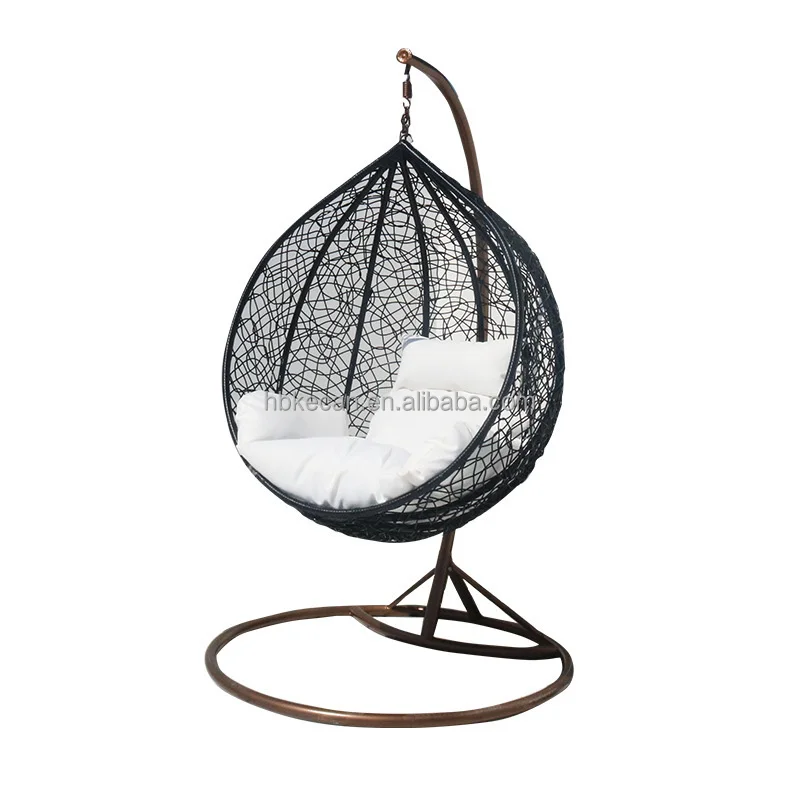 Outdoor Furniture Patio Swings Hanging Egg Swing cocoons Chair with Metal Stand Indoor Wicker Rattan Garden hanging chair