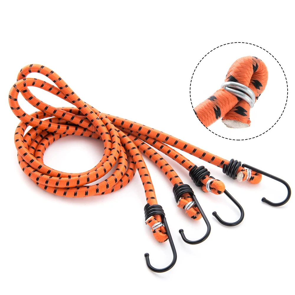 Желтый эластичный резиновый банджи-трос премиум класса с карабином, крючки для багажника автомобиля, мотоцикла, багажа, съемные эластичные шнуры