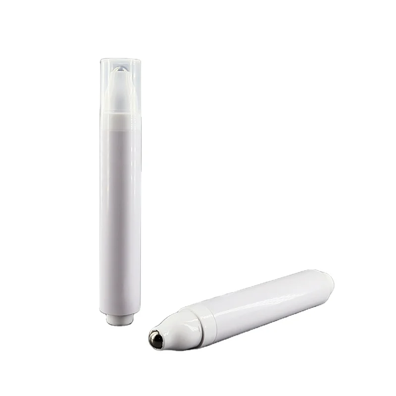 Hot sale 15ml cosmetic roll-on bottle empty airless bottles lockable 10ml eye cream massage container with S/S roller applicator