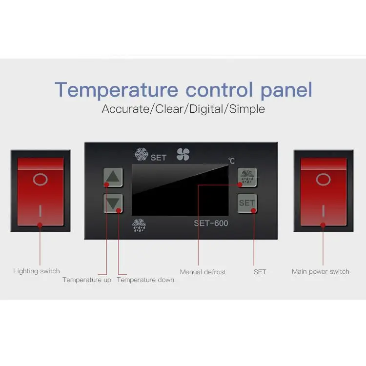  Холодильный шкаф для занавес воздуха с двойным полым стеклом тумана подогревом (вилка/компрессор в комплекте)