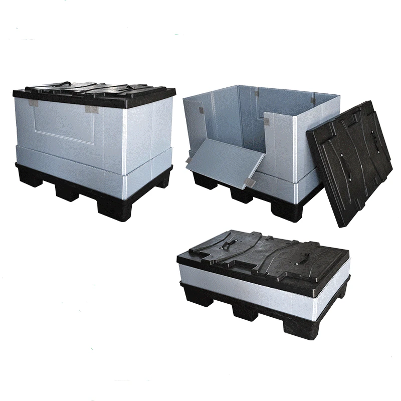 Автомобильные детали квадратная черная пластиковая Штабелируемая складная коробка для
