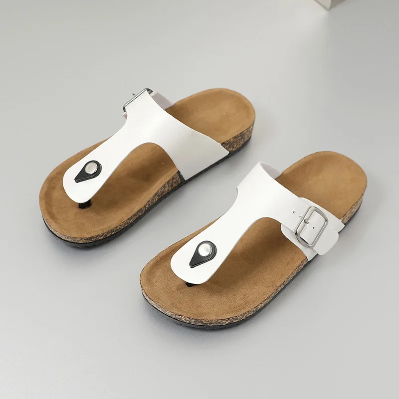 High quality cork sole sandals Flip Flops Fashion Women Flat Fancy Slippers Outdoor new designer shoes