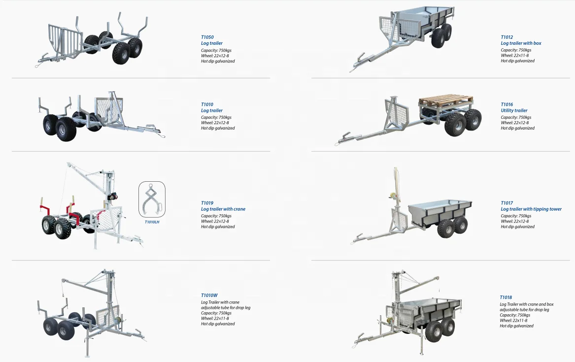 ATV Timber Wood Trailer With Crane