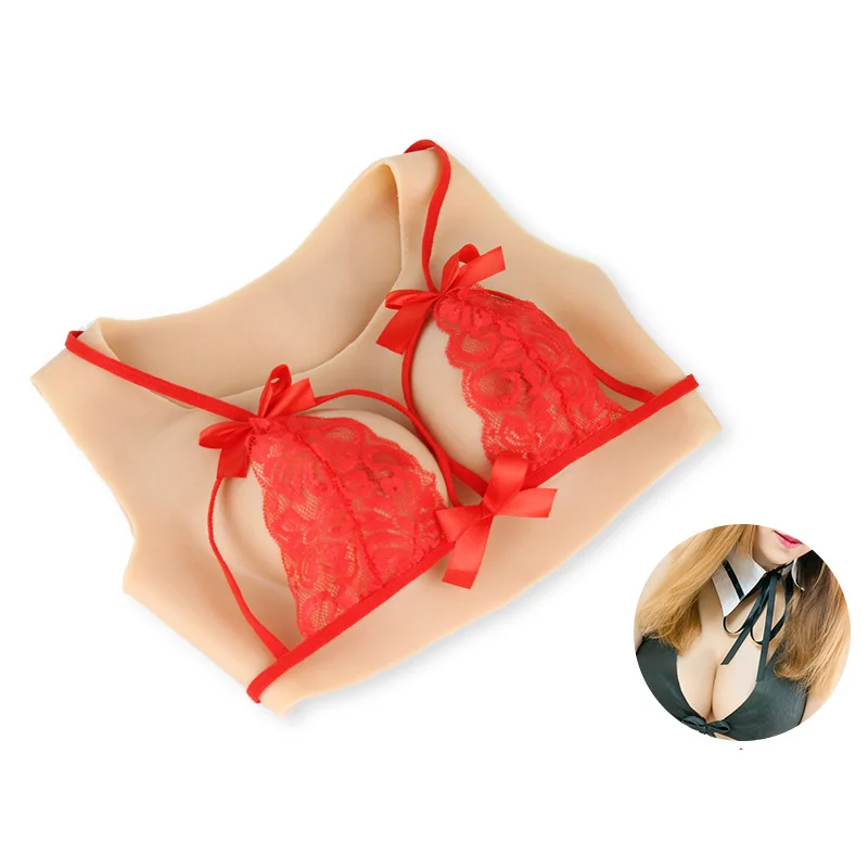 Customized Design Full Elasticity Soft Silicone Facke Breast For Gay Man