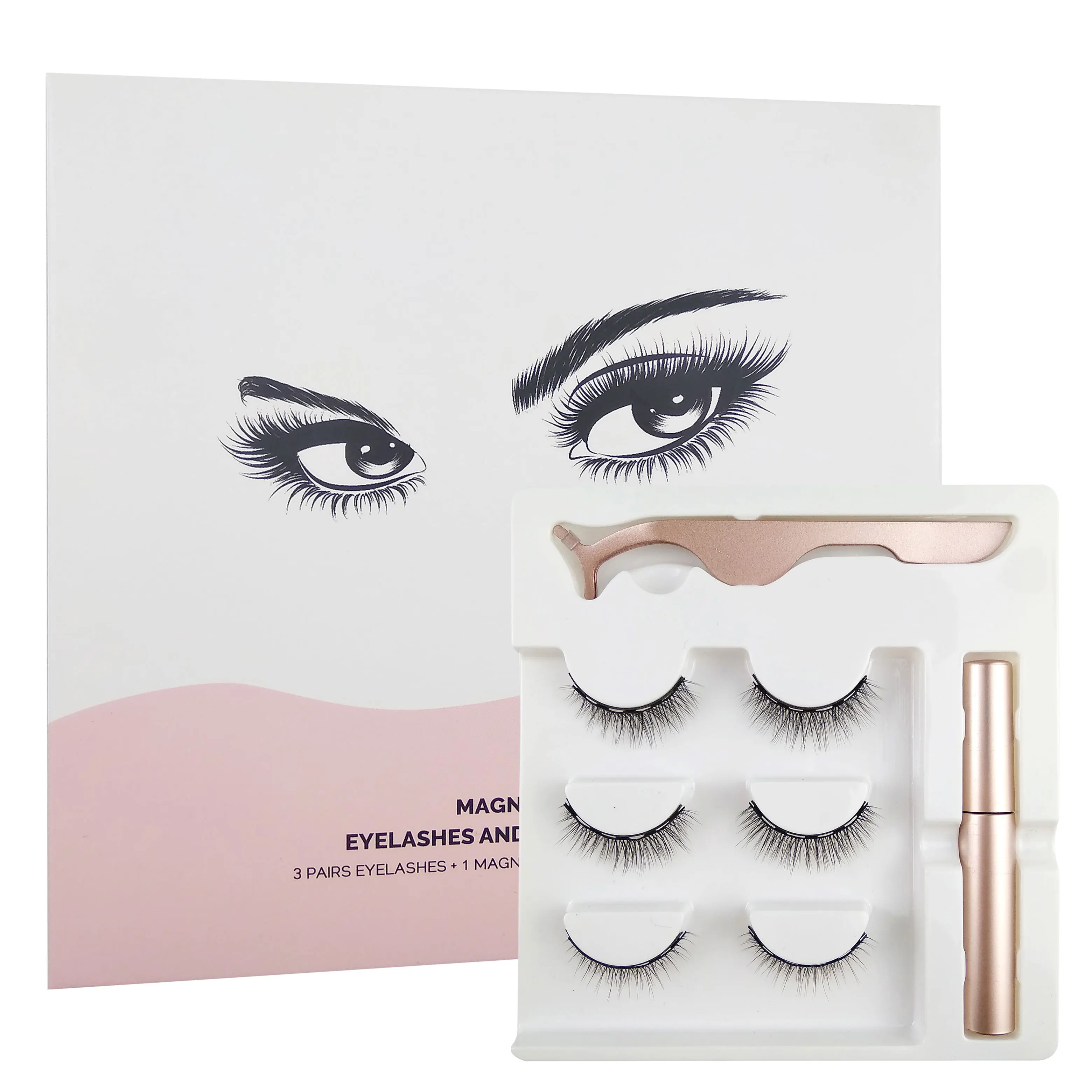 Private Label Liquid Magnetic Eyeliner and Eyelashes Kit Cruelty Free Magnet Lashes