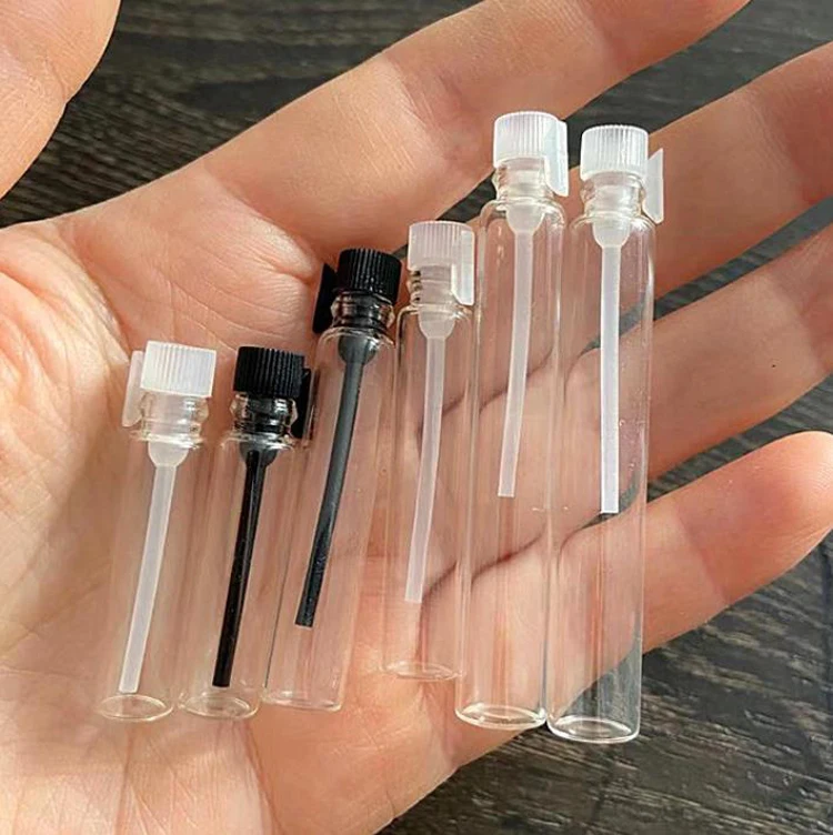 0.5ml 1ml 2ml 3ml 5ml mini glass perfume vial perfume sample vial tester bottle tube with applicator
