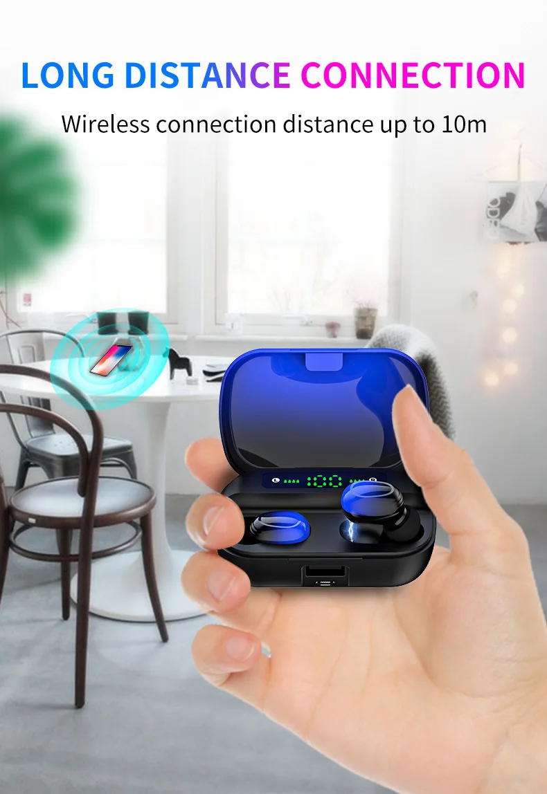  High Quality IPX7 1500mAh Wireless Earbuds Headphone 5.0 Gaming Headset TWS