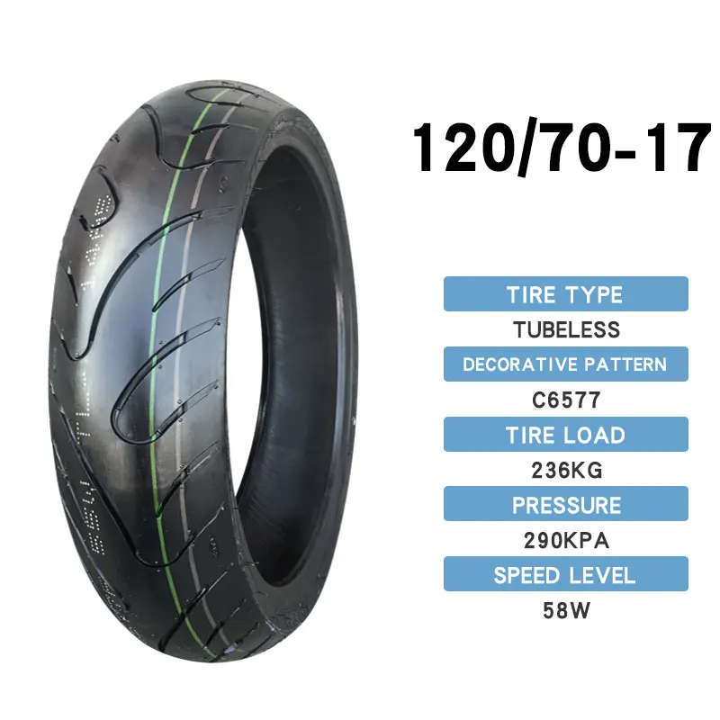 
120/70-17 CM615 TUBELESS Semi hot melt Good Quality llanta de moto wholesaler Motocross Tyre 