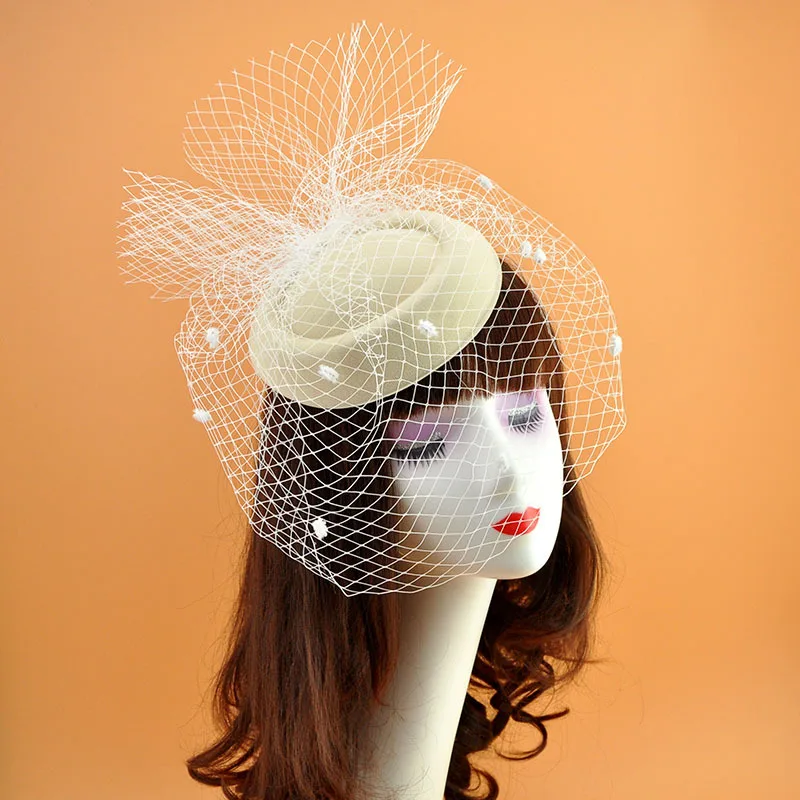 Bridal veil hair accessories wedding hat photo-specific simulation flower head flower mesh head jewelry