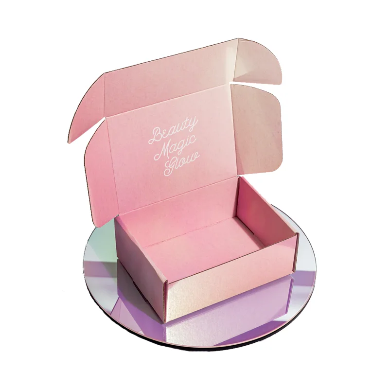 Custom Printed Pale Pink Clothing Mailer Box E-commerce T-shirt Corrugated Packaging Boxes