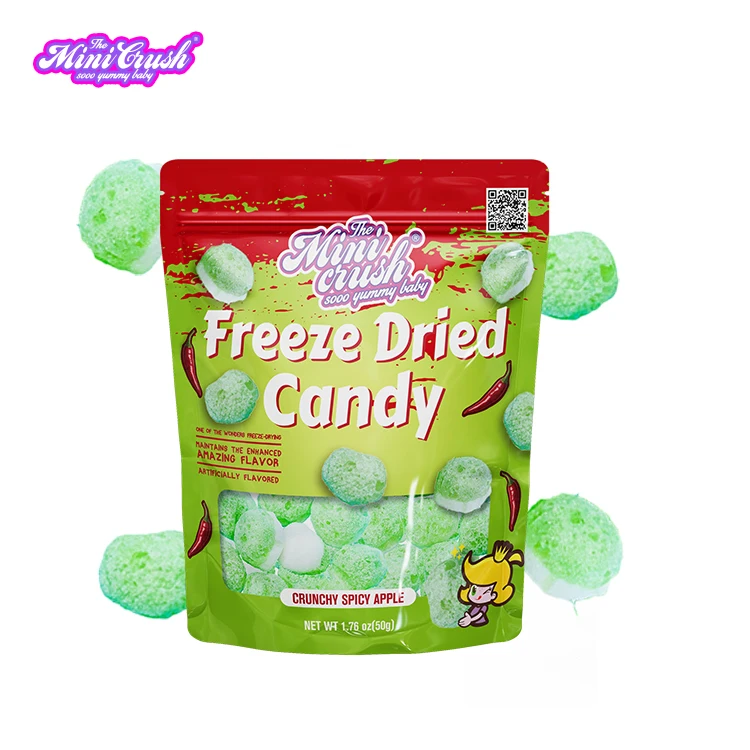 dehydrated candy Wholesale Freeze Dried sweets crunch candies spicy apple flavours freeze dry candy