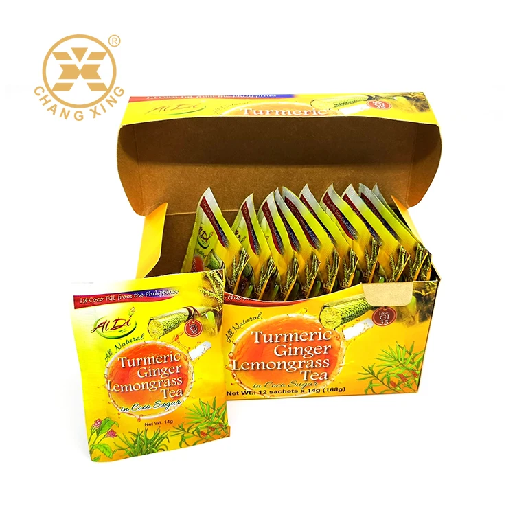 Empty Recycle Material Dry Tea Sachet Paper box Ginger Mixed Teabags 350g Cardboard Packaging Box