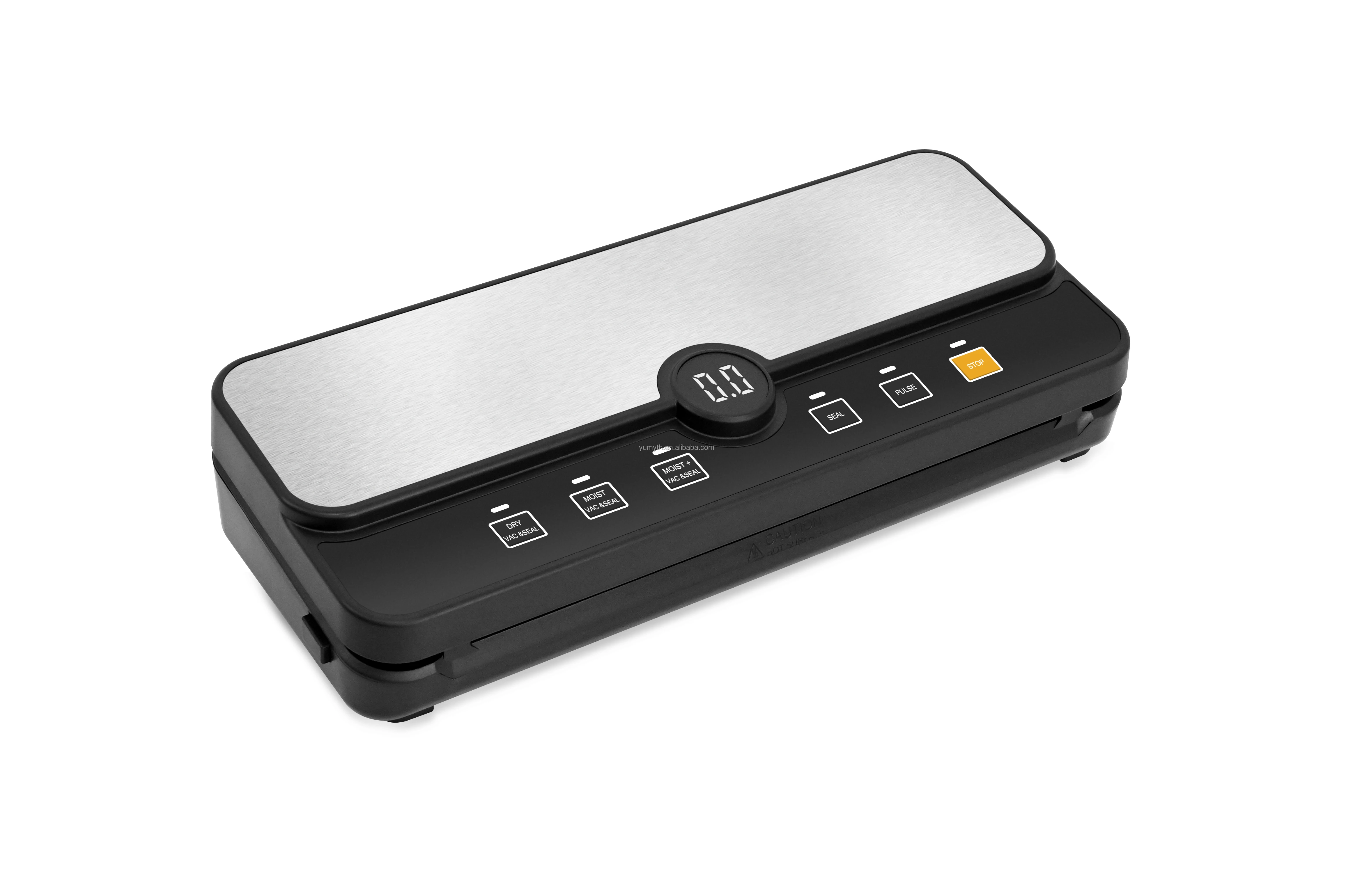 Roll Holder & Built In Bag Cutter Waterproof Stainless Steel Panel with LCD display Electric Household Fresh Food Vacuum Sealer