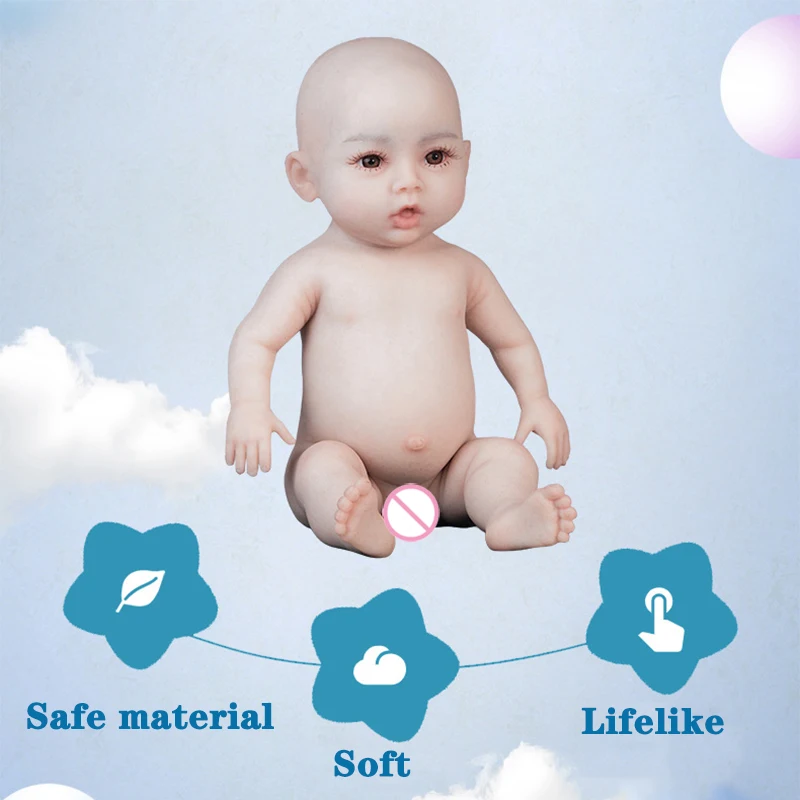 Realistic Baby Doll Lifelike Baby Reborn Girl Soft Silicone Newborn Toys 22 Inch Reborn Baby